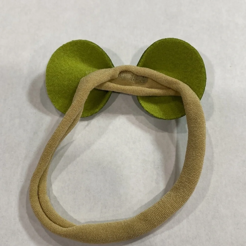 5 for $25 Handmade headband bow green faux leather baby 0-24‎